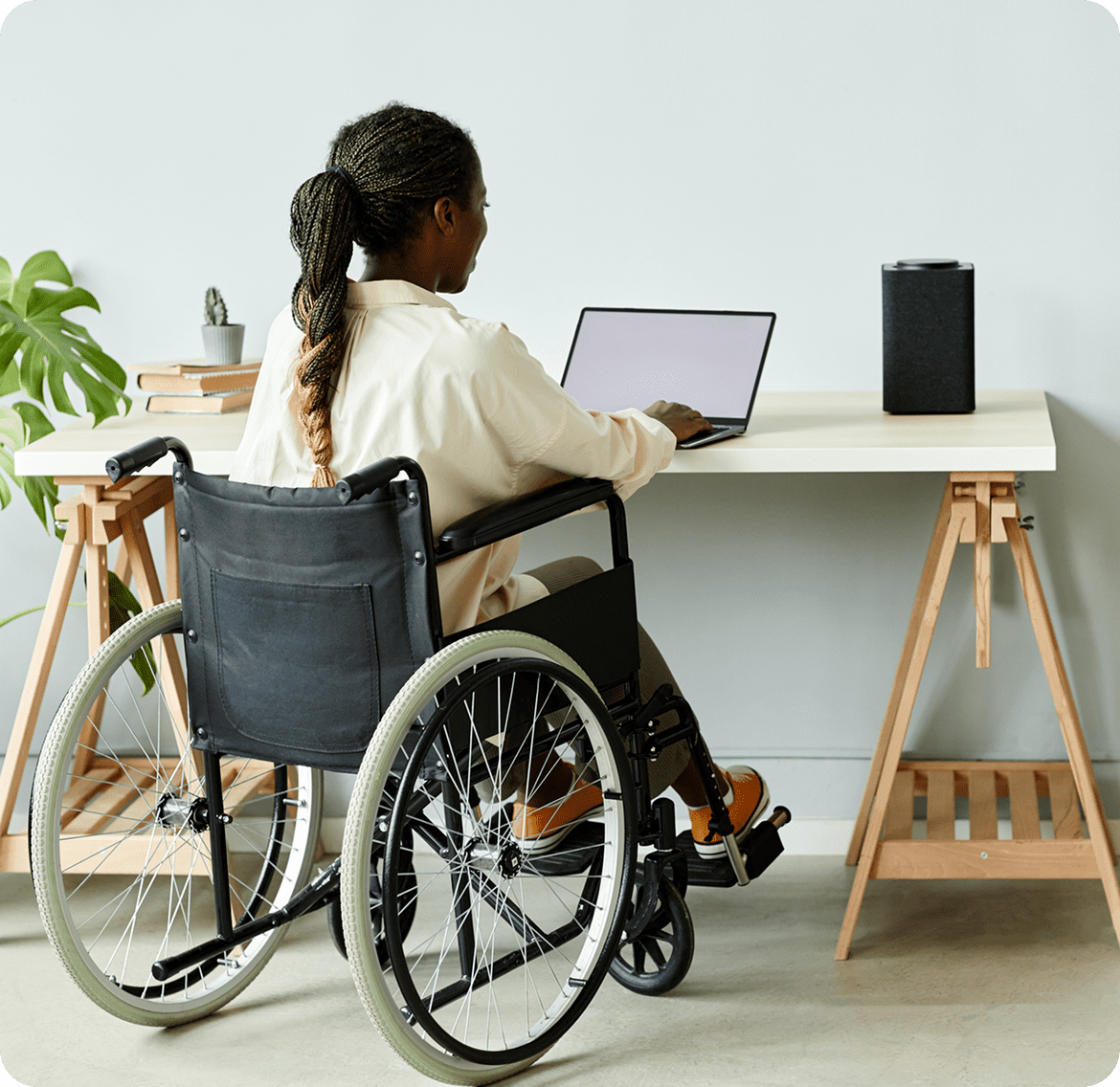Individual working at a desk