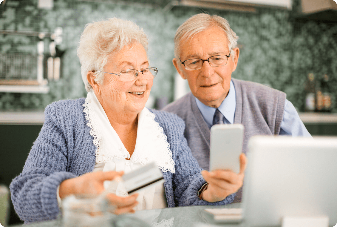 Older adults making online purchase